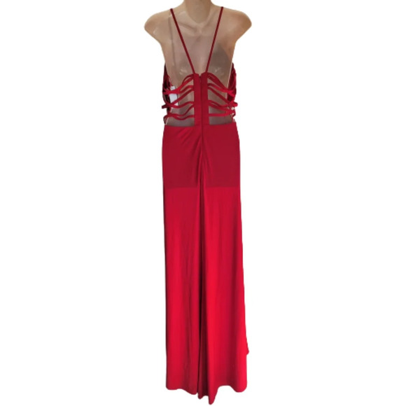 Nightway Red Strappy Back Beaded A-Line Gown Size Women's 12 NEW with Tags - Picture 6 of 16
